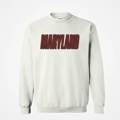 Maryland Gifts Retro Text Crewneck (White)