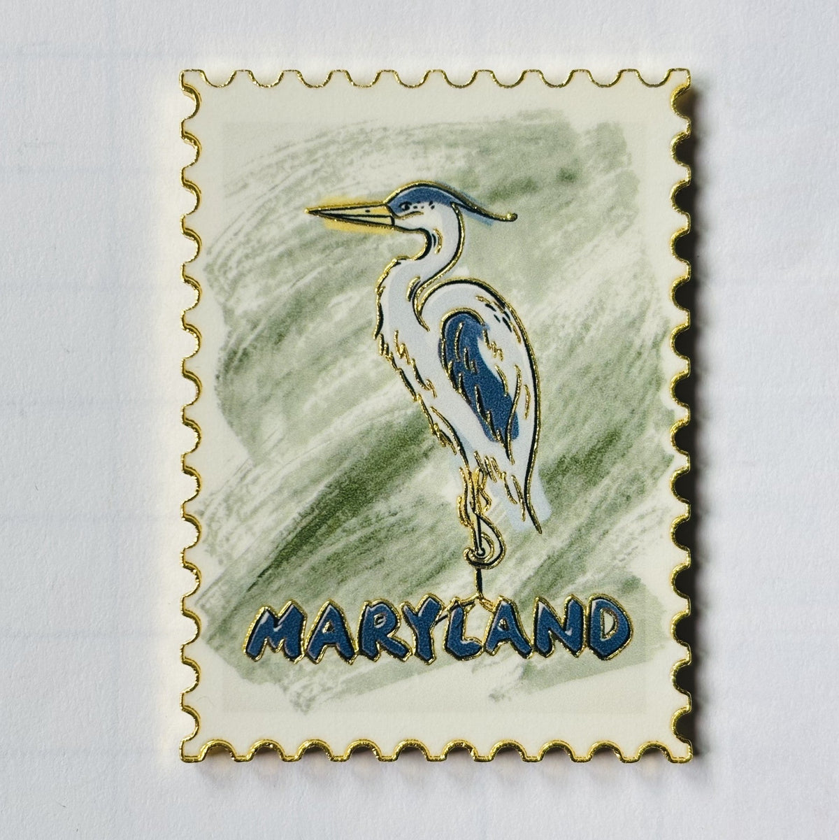Maryland Great Blue Heron Fridge Magnet 1.5 x 2 Inch