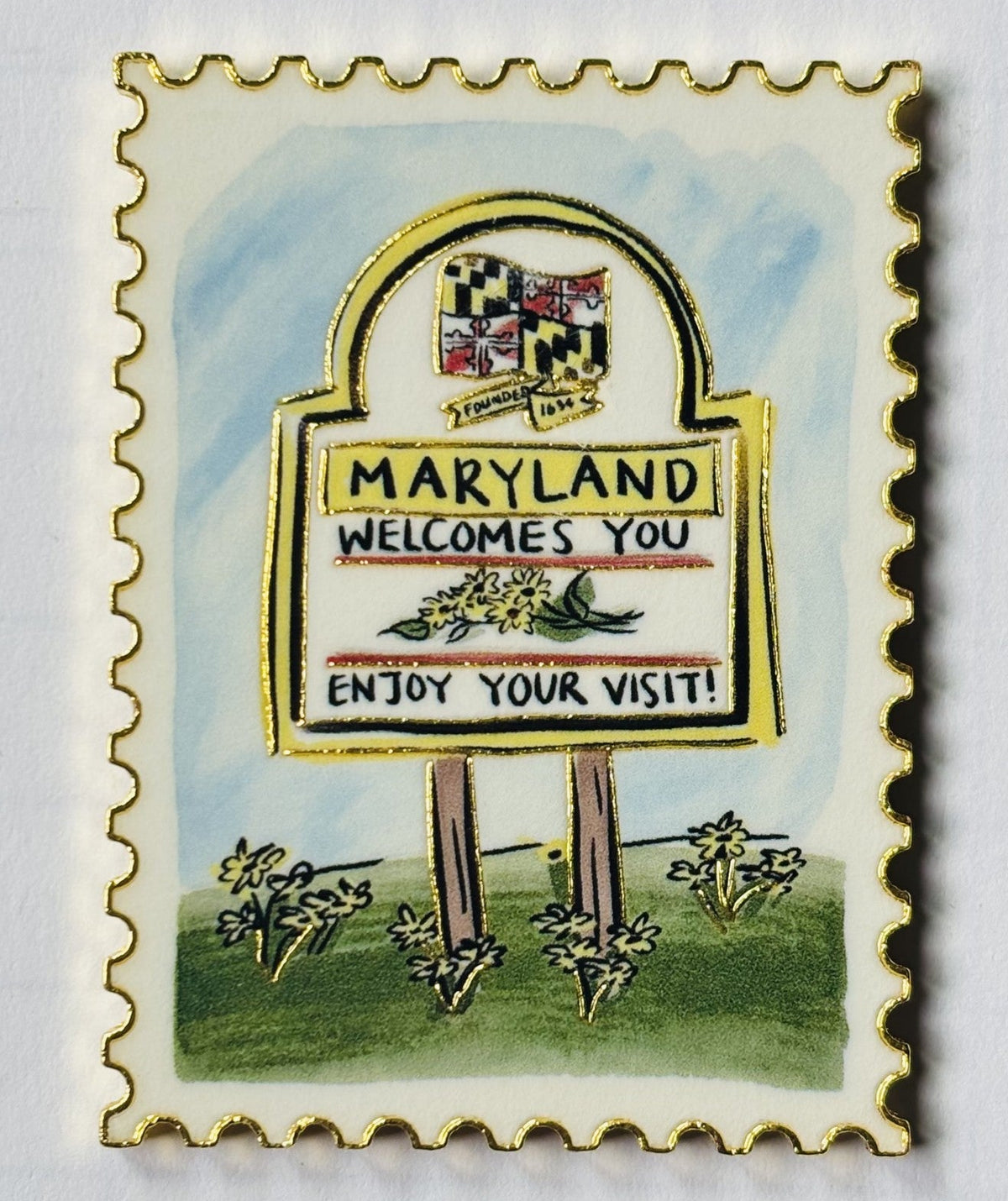 Maryland Welcome Sign Fridge Magnet 2 x 1.5 Inch