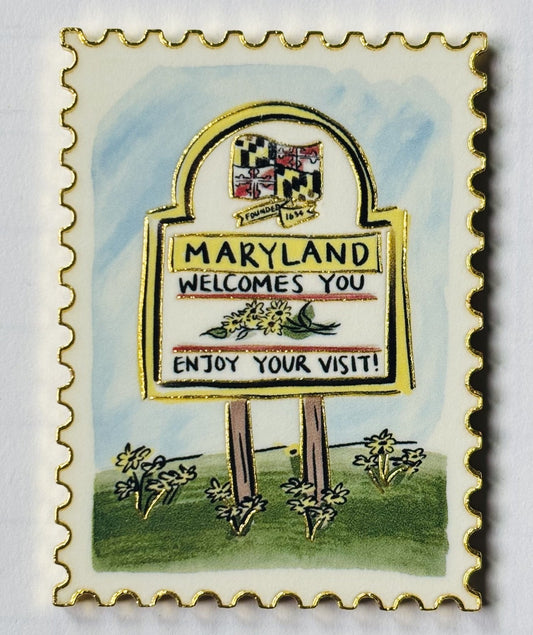 Maryland Welcome Sign Fridge Magnet 2 x 1.5 Inch