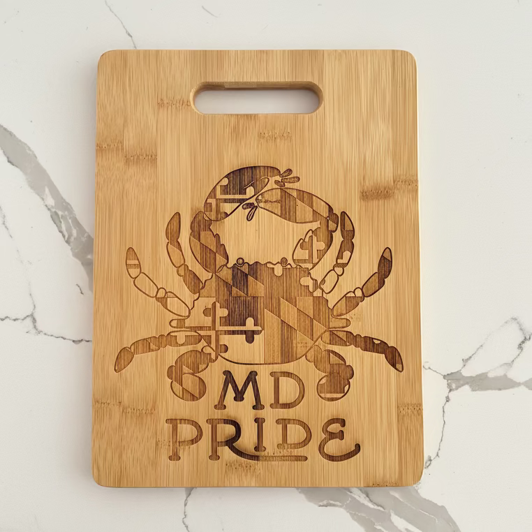 Maryland pride bamboo cutting board
