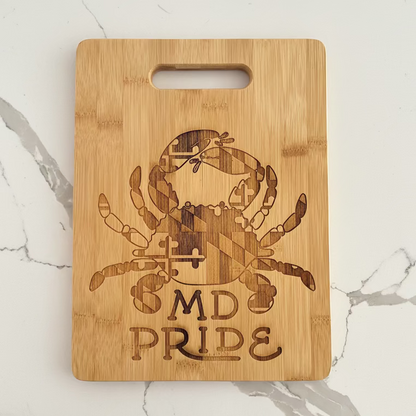 Maryland pride bamboo cutting board
