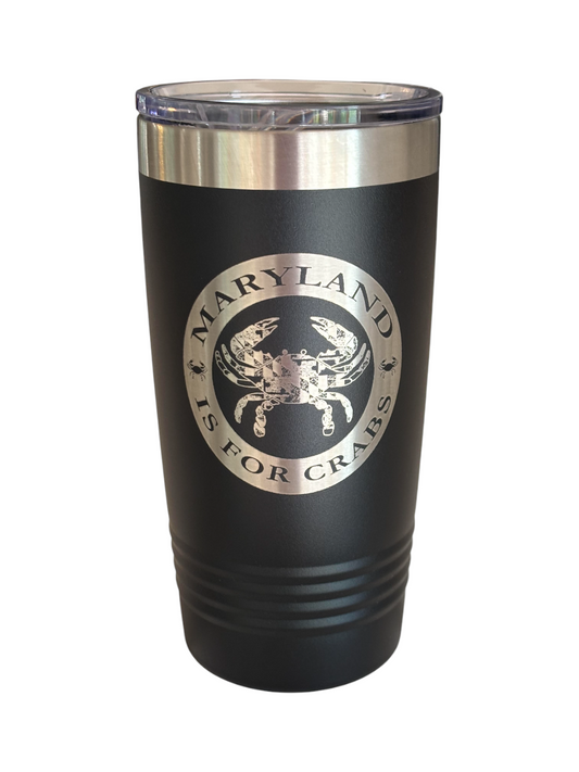 'Maryland is for Crabs' Tumbler (Black)
