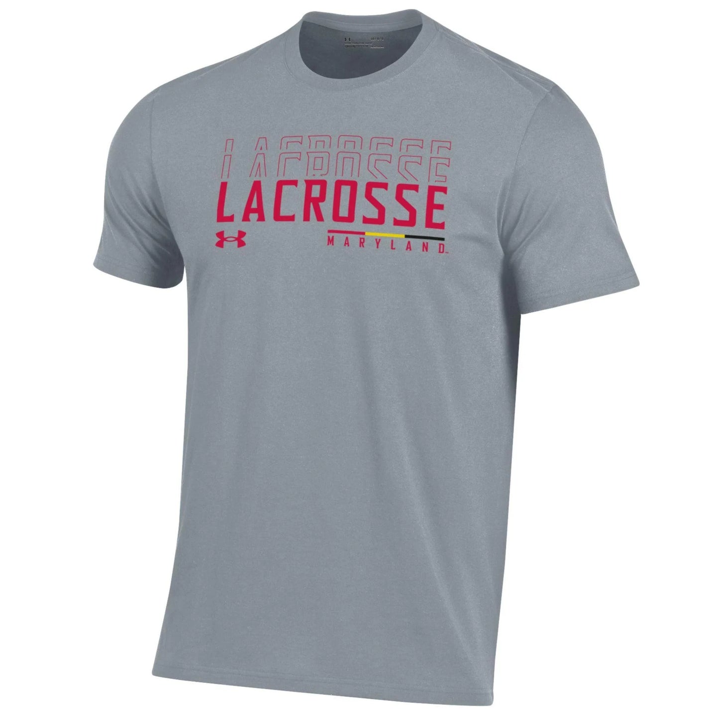Official Under Armour Maryland Lacrosse Light Grey Sports T-Shirt