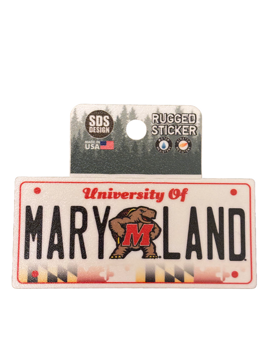 University of Maryland License Plate Rugged Sticker