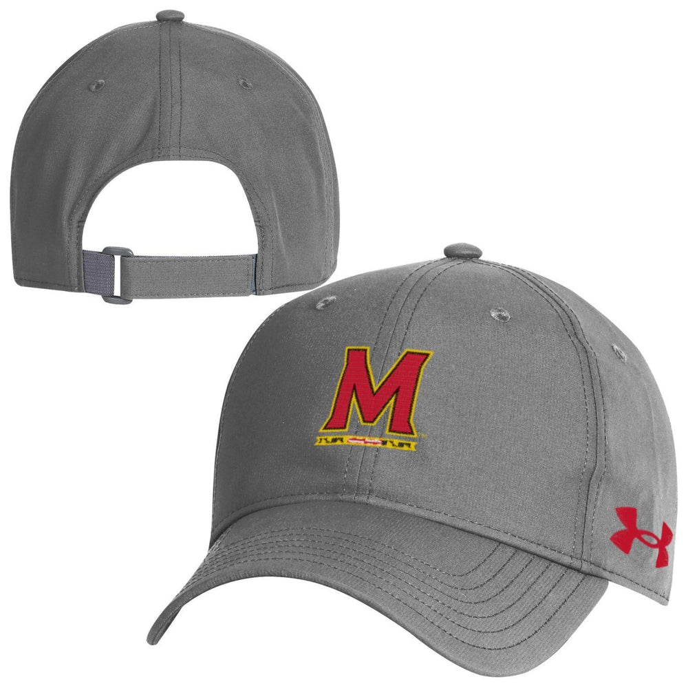 Grey Under Armour University of Maryland Baseball Cap with M logo