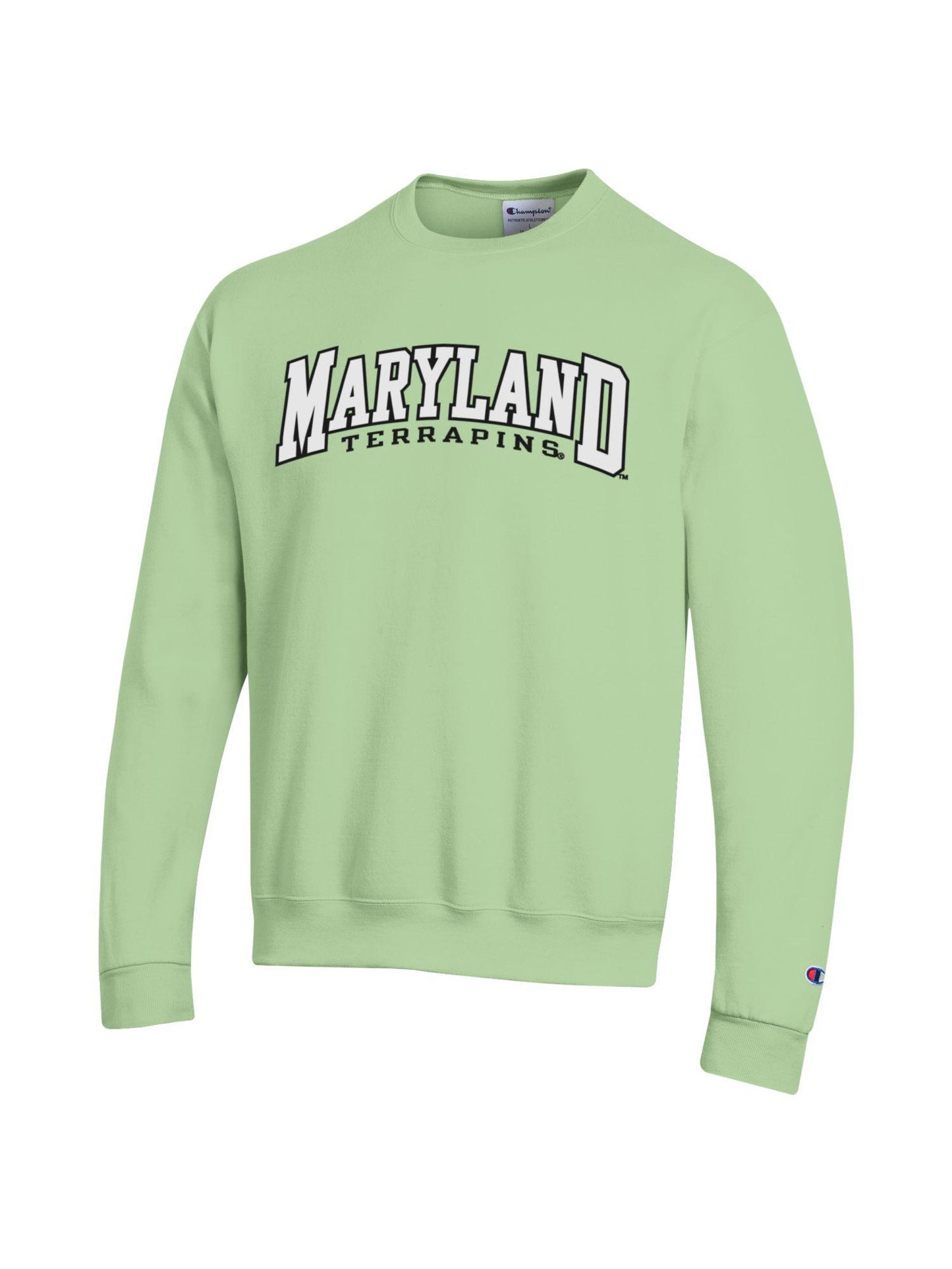 Champion University of Maryland Embroidered Spirit Sweatshirt (Light Green)