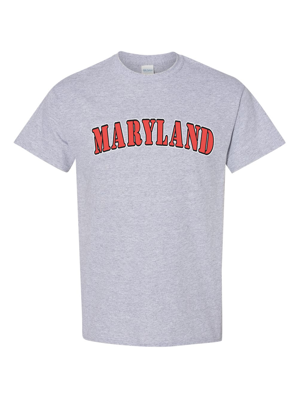 Maryland Gifts Maryland Red Plain Text T-Shirt (Grey)