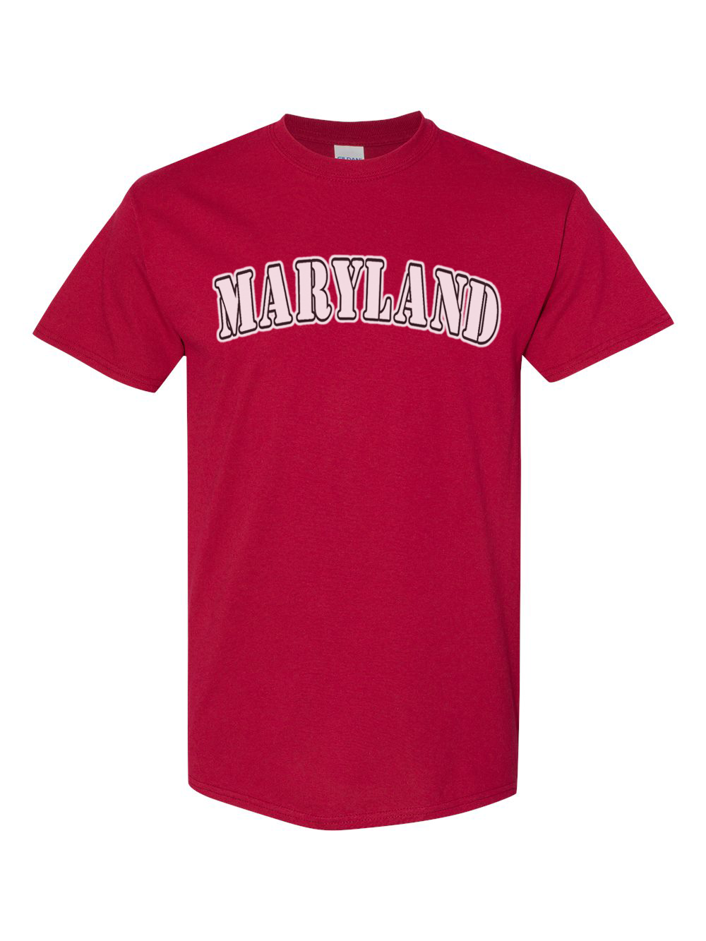 maryland-gifts-maryland-white-plain-text-t-shirt-red