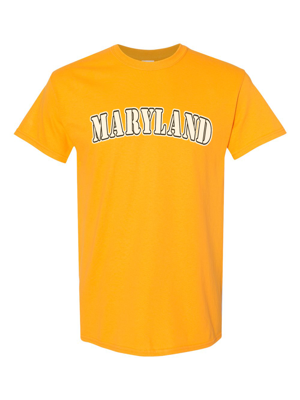 Maryland Gifts Maryland White Plain Text T-Shirt (Yellow)