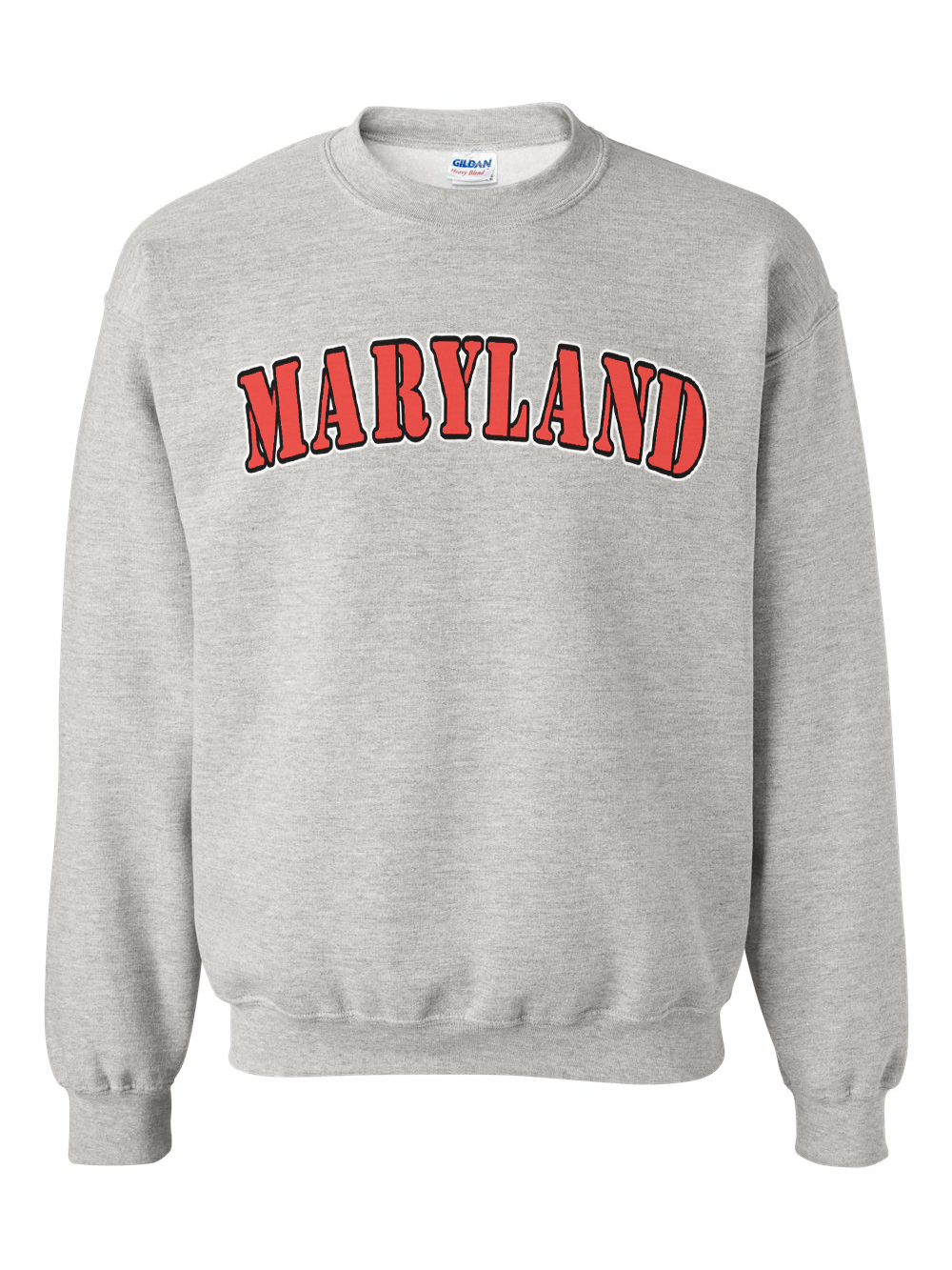 Maryland Gifts Red Plain Text Crewneck Sweater (Ash Grey)