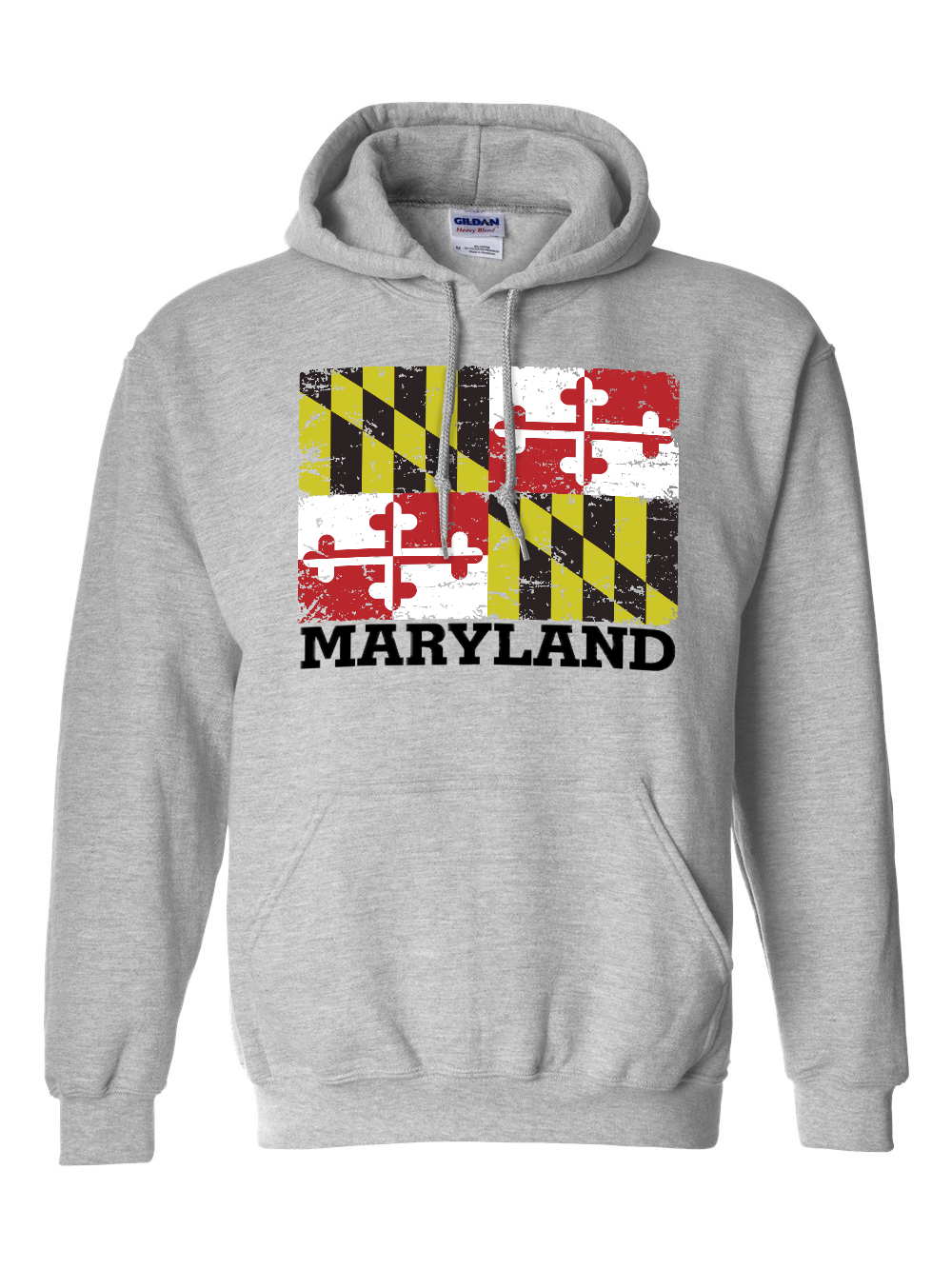 Maryland Rugged Flag Hoodie (Grey)