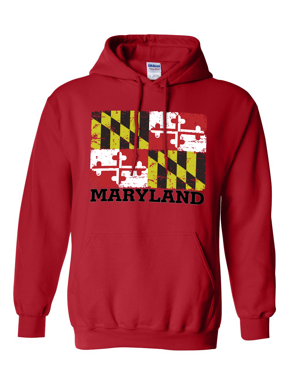 Maryland Rugged Flag Hoodie (Red)