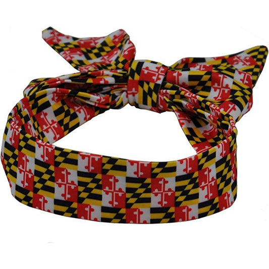 Maryland Flag Headband Adjustable Hair Accessory with Maryland State Flag Design
