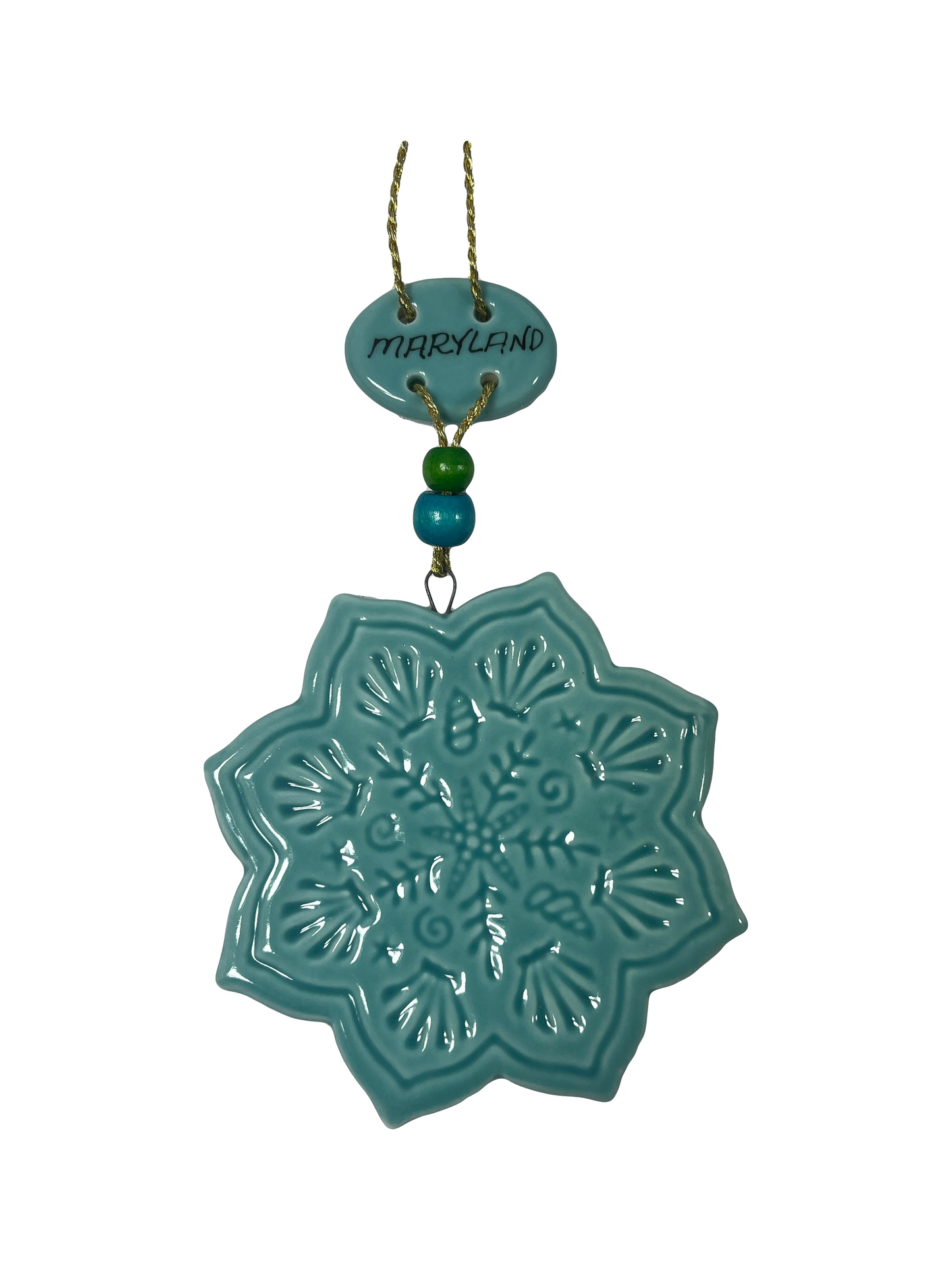 Maryland Ceramic Flower Ornament (Blue)