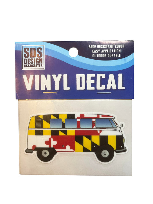 Maryland Flag Van 3" Vinyl Decal