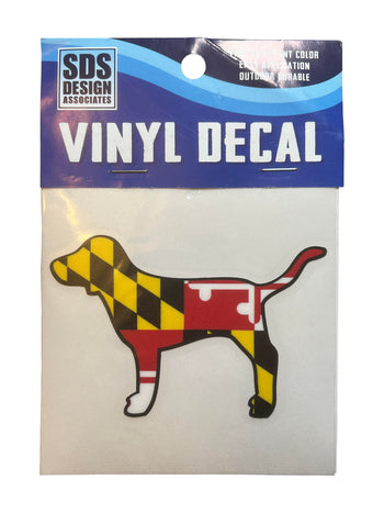 Maryland Flag Dog Vinyl Decal