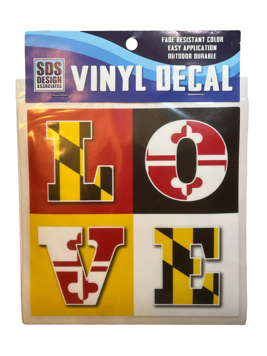 Maryland Flag "Love" Vinyl Decal