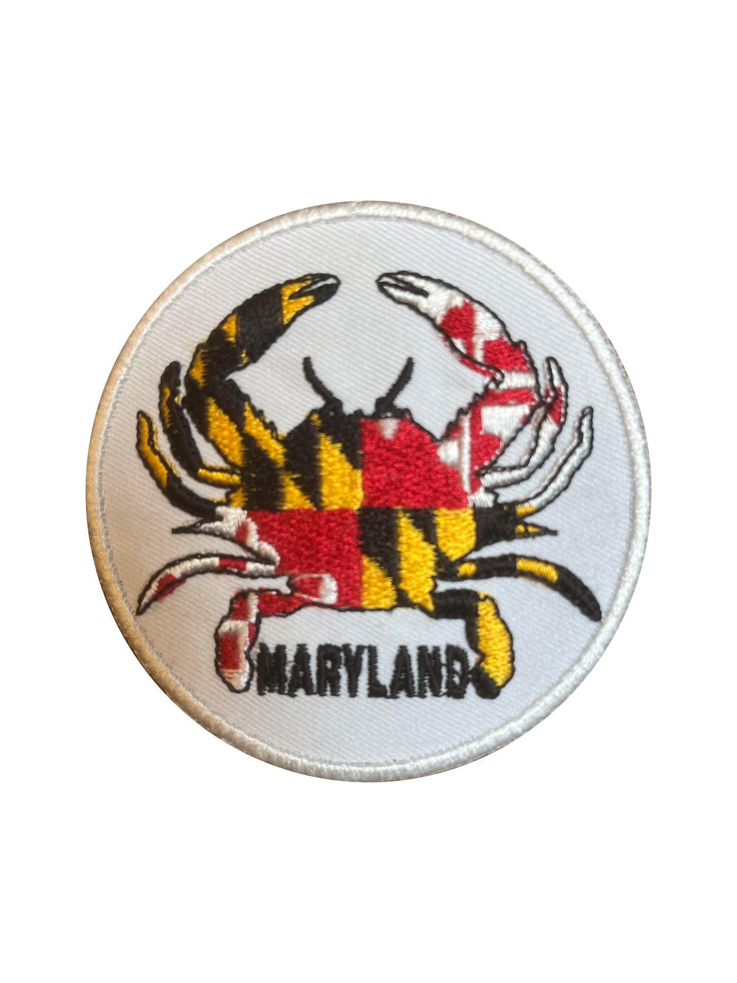 Maryland Flag Crab Round Patch (Non-Velcro)
